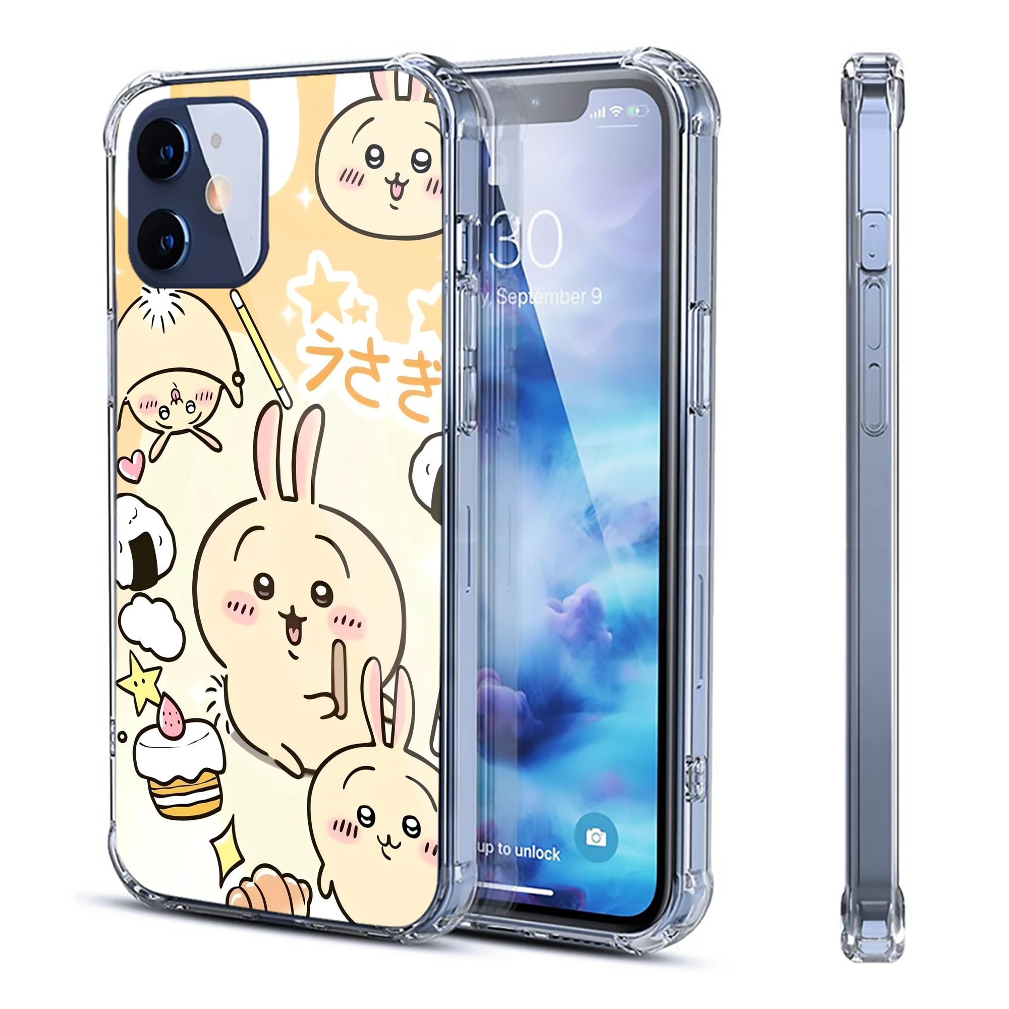 （画像用） ちいかわ Chii-kawa 【iPhone 12シリーズ対応】透明スマホケース（クリアソフトケース）